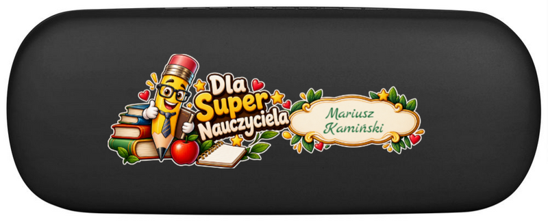 Etui futerał na okulary - czarne / Prezent na Dzień Nauczyciela / Prezent na Zakończenie Roku Szkolnego / etui na okulary Nauczyciel z klasą