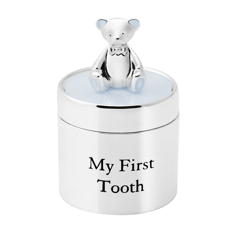 Szkatułki Miś Niebieski My First Tooth My First Curl Grawer