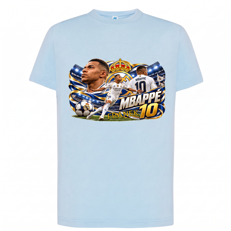 Personalizowana koszulka Kylian Mbappé Real Madrid z imieniem – dziecięcy T-shirt piłkarski