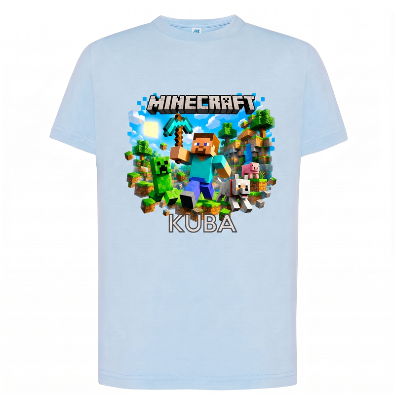 Personalizowana koszulka Minecraft z imieniem – dziecięcy T-shirt dla gracza