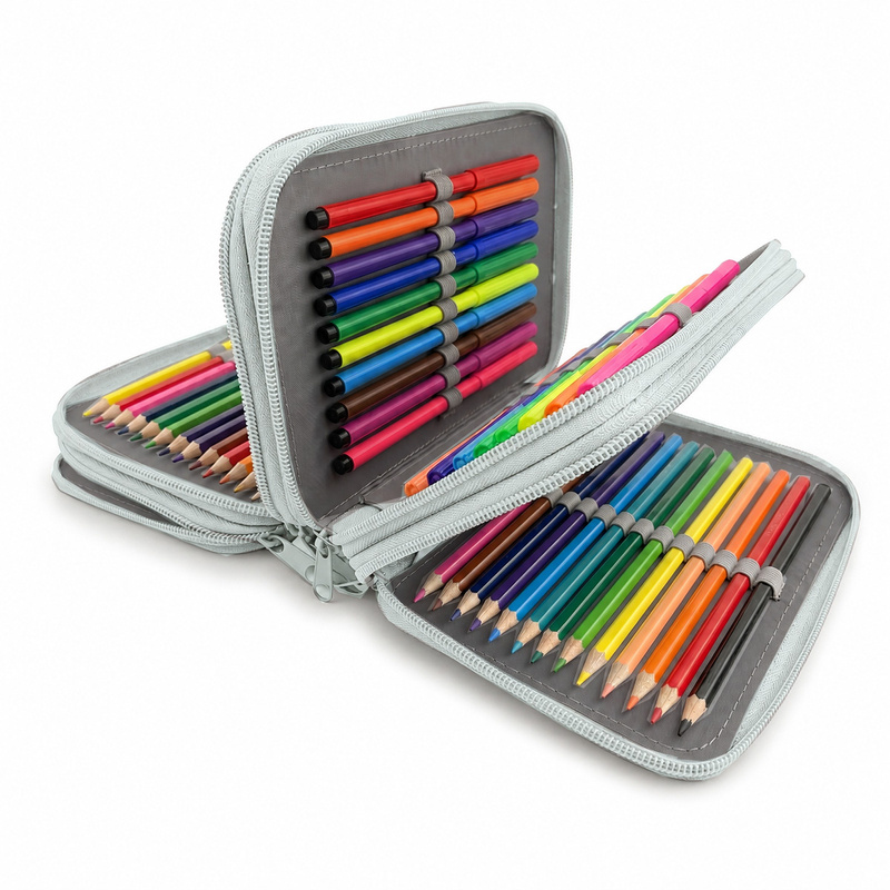 Personalizowany piórnik czterokomorowy z Pszczółką Mają, imieniem i klasą
