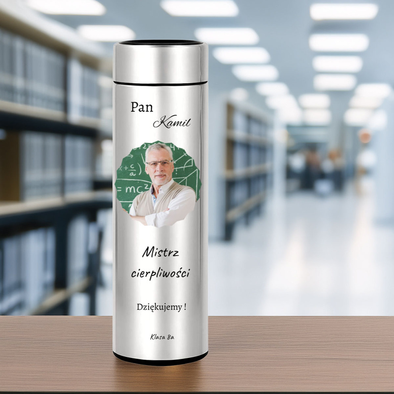 Dzień Nauczyciela: kubek termiczny LED z nadrukiem UV personalizowany