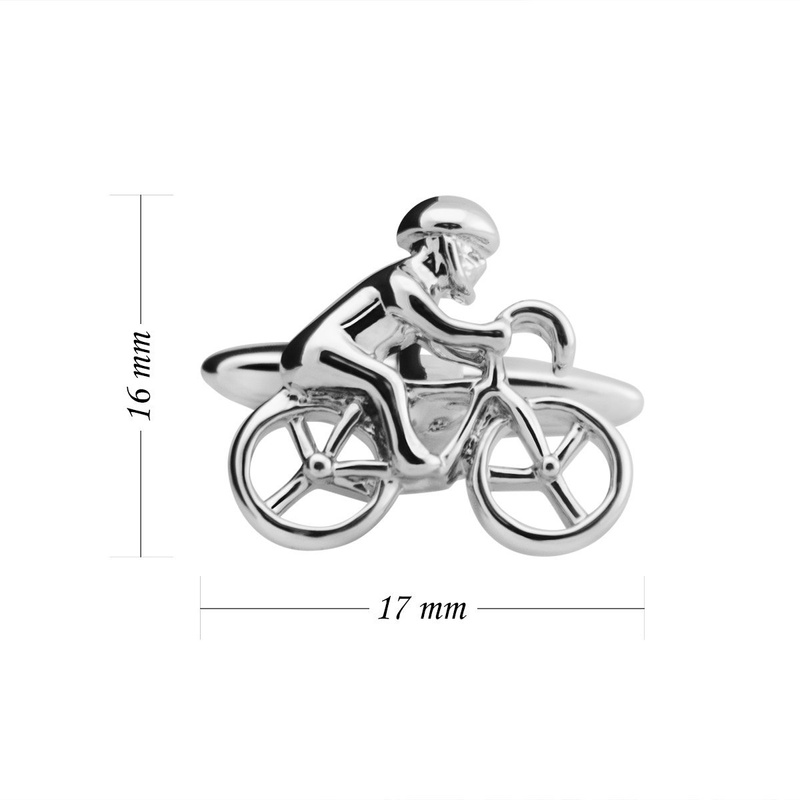 Spinki do Mankietów- Rowerzysta Dedykacja 