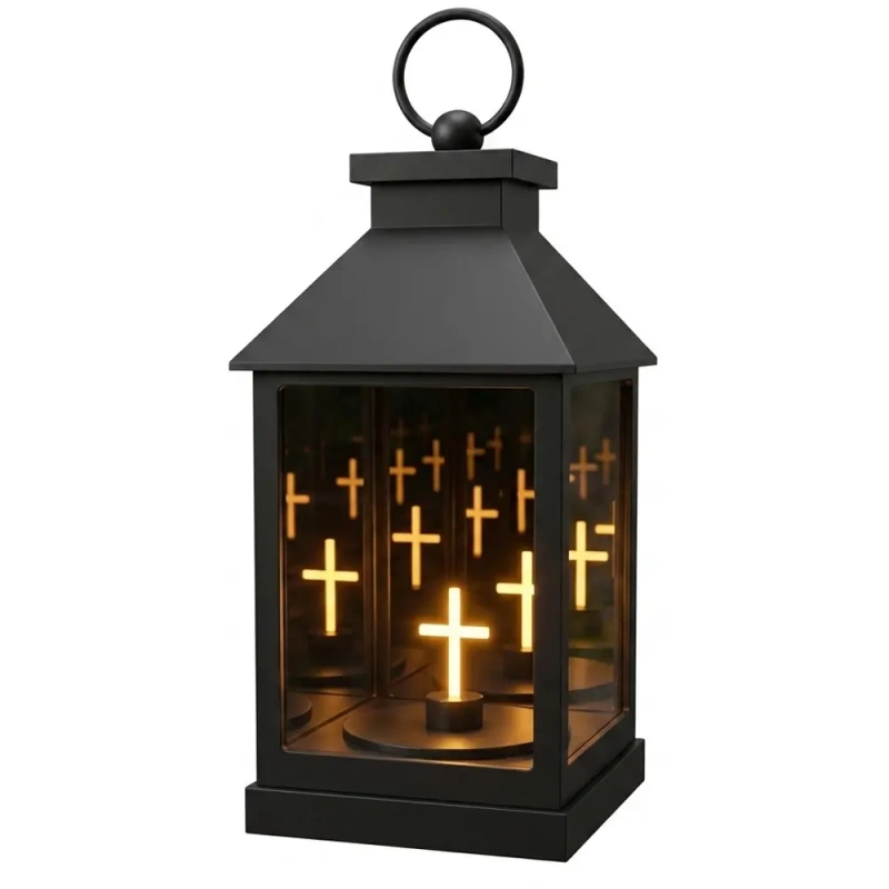 Personalizowany lampion nagrobny ze zdjęciem dla Mamy – tabliczka z nadrukiem UV i dedykacją