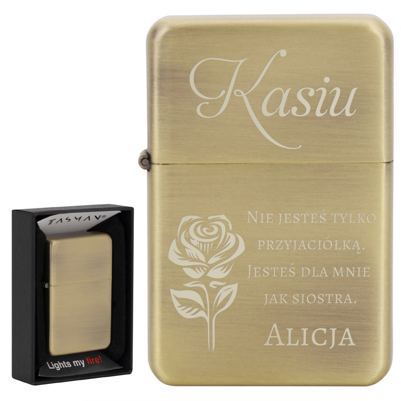 Zapalniczka benzynowa TASMAN - Złoty Metal Grawer