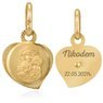 Złoty medalik serce z Matką Boską Częstochowską pr. 585 z Dedykacją 3